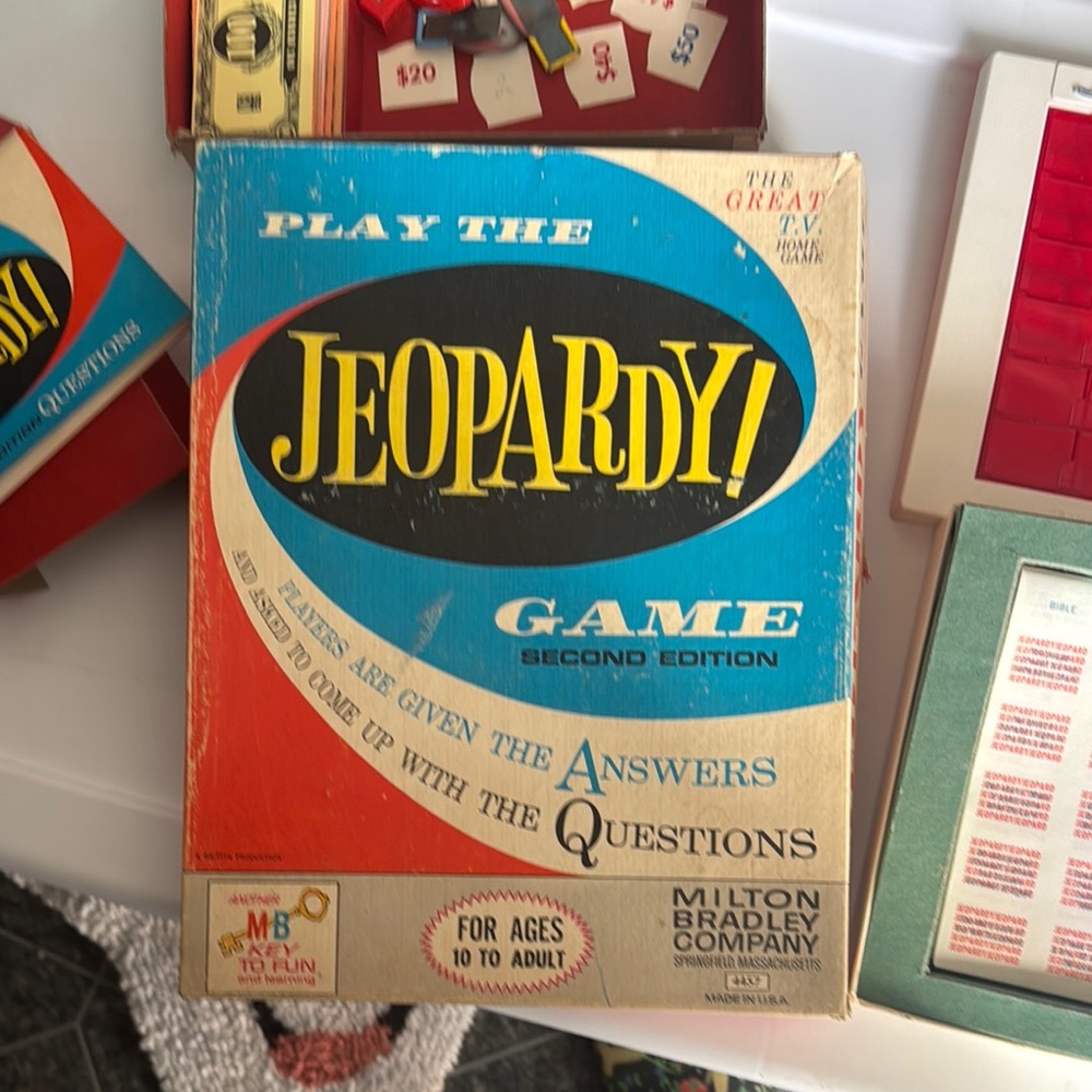 Vintage Milton Bradley Jeopardy! Game - Second Edition - Blue and Orange